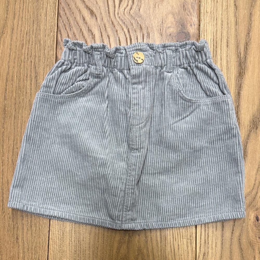 Gray Corduroy Kids Skirt